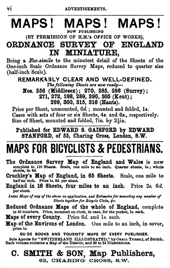 1880 advertisement, Maps! Maps! Maps! 