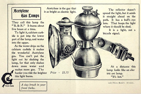 1899 catalog, acetylene lamp