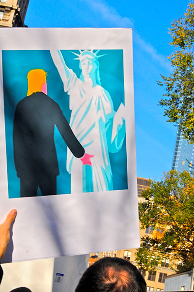 Anti-Trump Protest, Union Square March up 5th Avenue, 2016