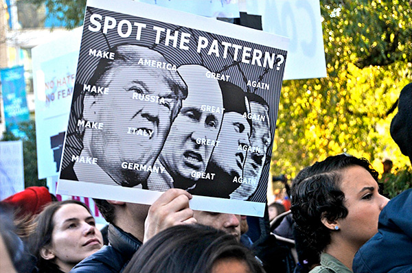 Anti-Trump Protest, Union Square March up 5th Avenue, 2016