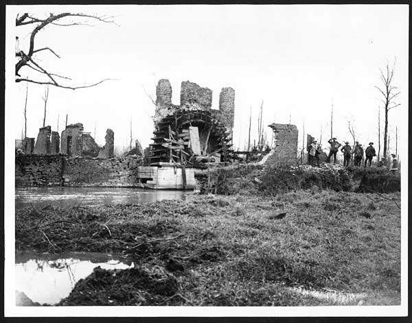 Smashed up mill near St. Pierre Divion