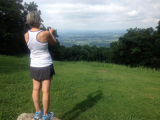 Claudia Emerson at the Green’s View overlook at Sewanee