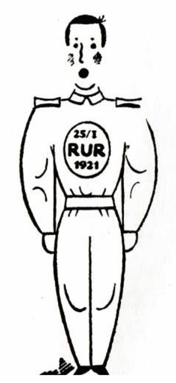 Josef Čapek’s drawing of Karel Čapek as an R.U.R. robot, 1921